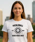 Good Vibes Pickleball Sunburts by Pepini Pickleball β white Casual Wear Pickleball T-Shirt front view